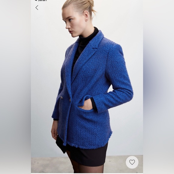 Blue Tweed Blazer NWT W Size Medium - Picture 3 of 12